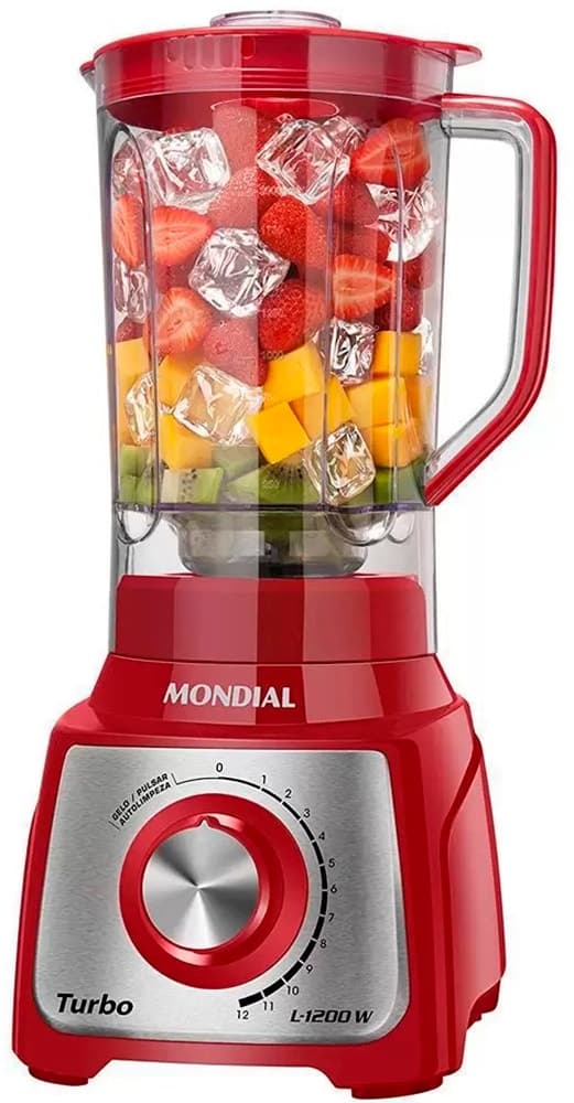 Liquidificador Mondial L-1200 Ri Turbo Inox 1200W 220V Vermelho
