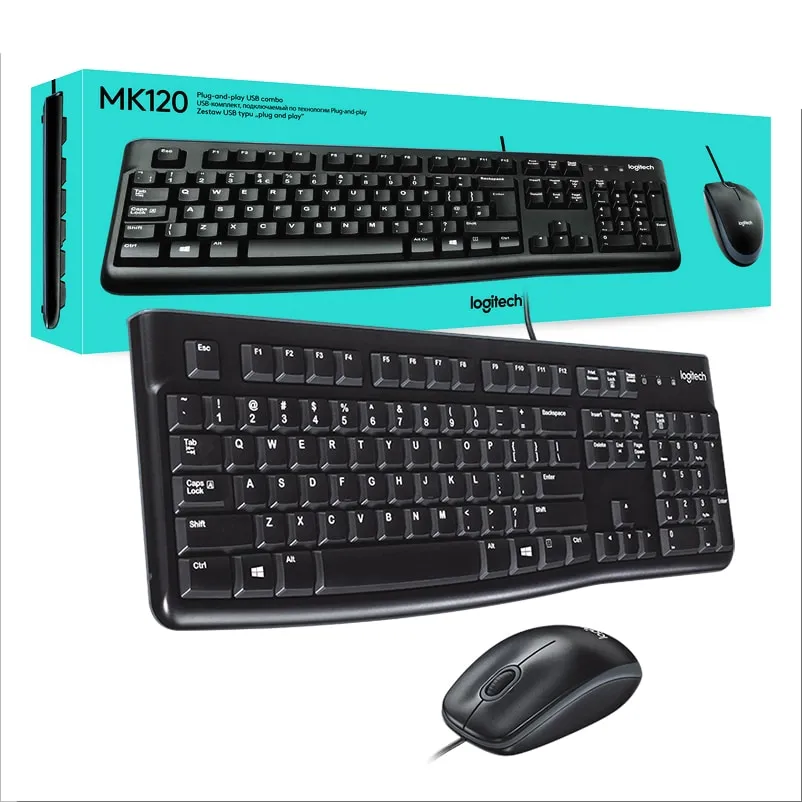 Teclado + Mouse Logitech Mk120 920-004428 Negro