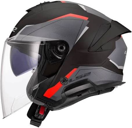Capacete Ls2 Of-618 Verso Ii Air Preto Vermelho G