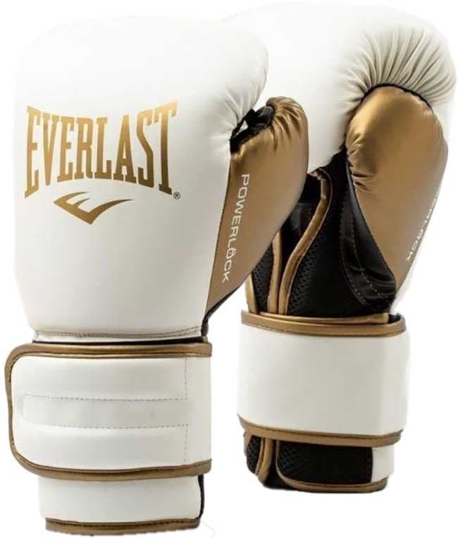 Luvas de Treinamento de Boxe Everlast Powerlock 2 P00003050 - Branco/Dourado (14 Onças)