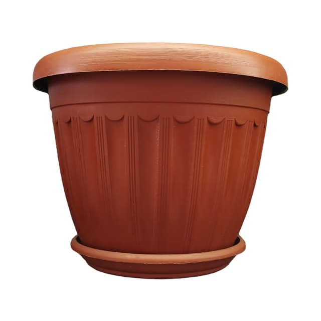 Vaso de Plástico Rodeo com Base 20 X 16 Cm Terracota