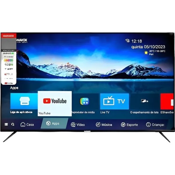 TV Magnavox Smart 50" UHD 4K Android 12 HDMI Wifi
