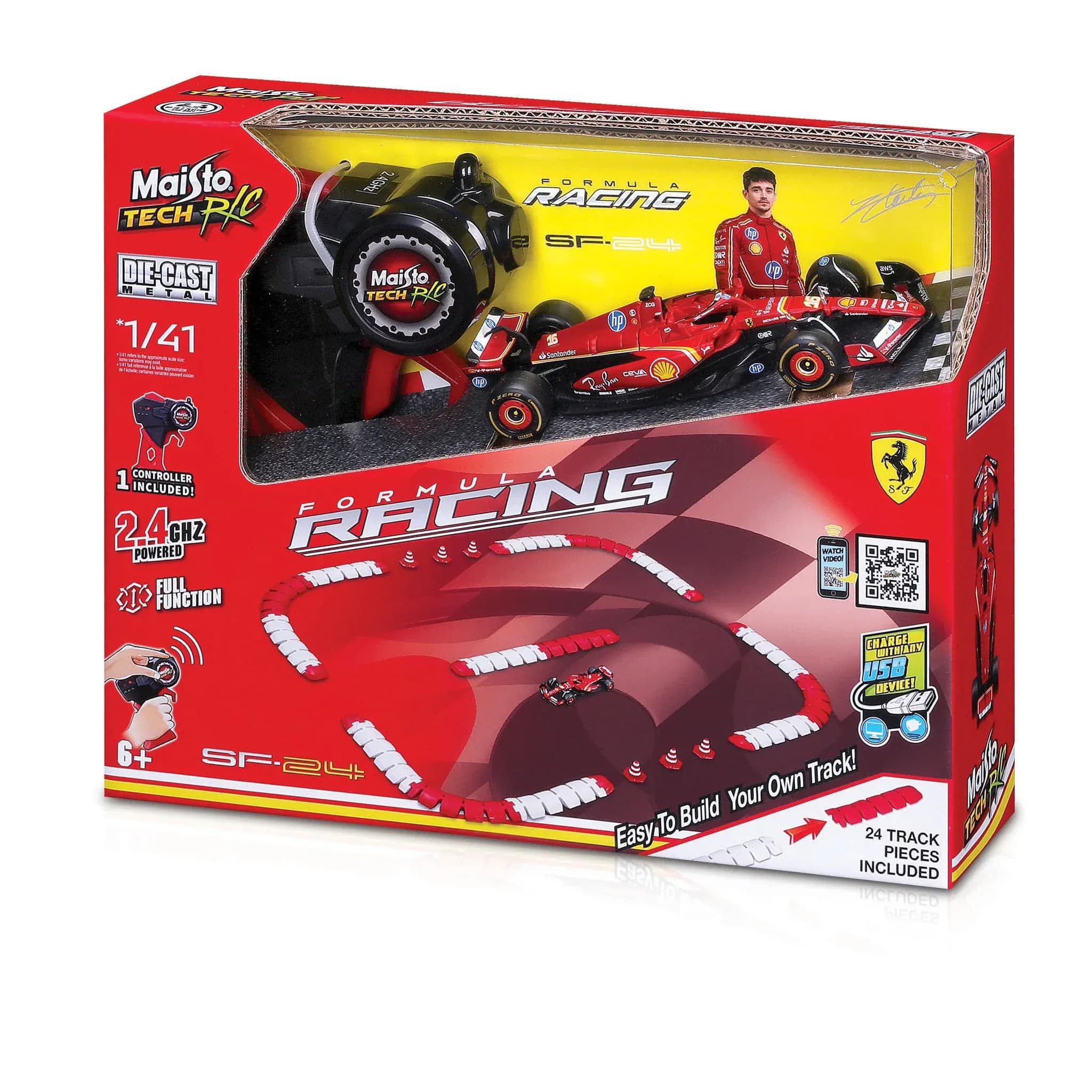 Carro de Controle Remoto Maisto R/C 1:41 Dc Ferrari Sf-24 (2024)