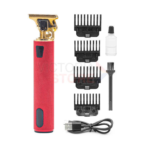 Máquina de Cortar Cabelo Daling Professional Hair Clipper Dl-1095 Bivolt Vermelho