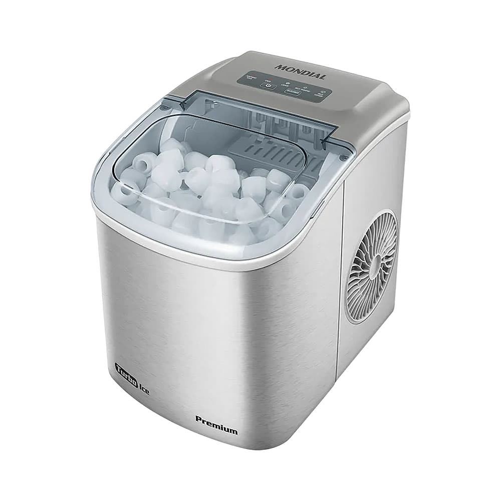 Máquina de Gelo Mondial Turbo Ice Premium Mg-12-Gi 12KG 220V Prata