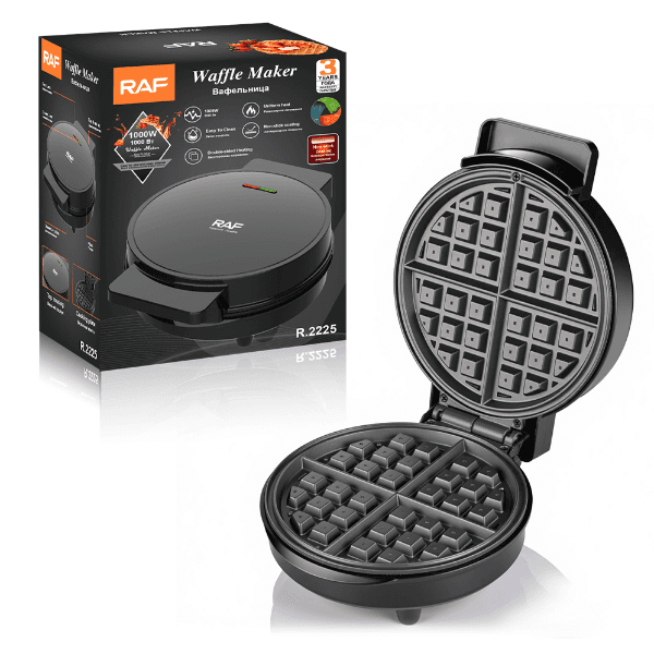 Máquina de Waffles Elétrica Raf R.2225 1000W 220V Preto
