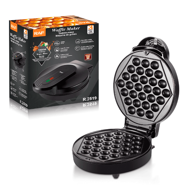 Máquina de Waffles Raf R.2519 1000W 220V Preto
