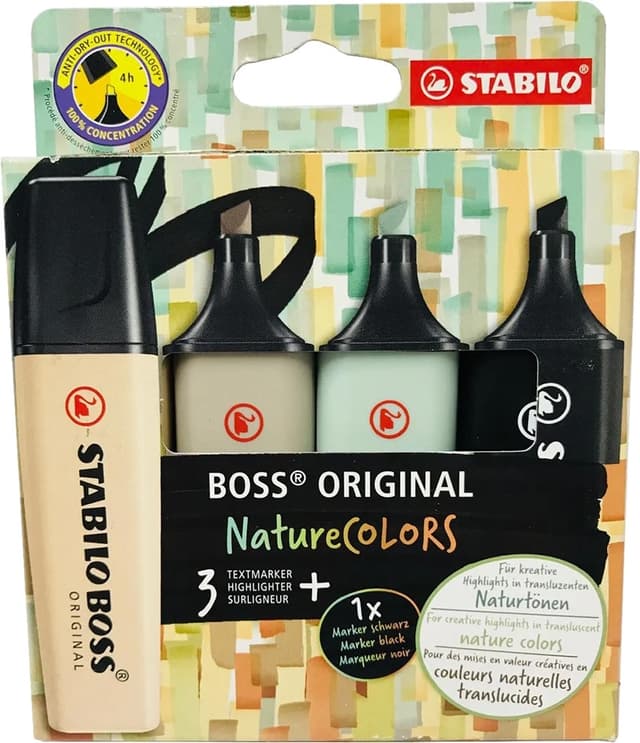Marca-texto Stabilo Boss Original Nature Colors 70/4-2-5 (4 Cores)