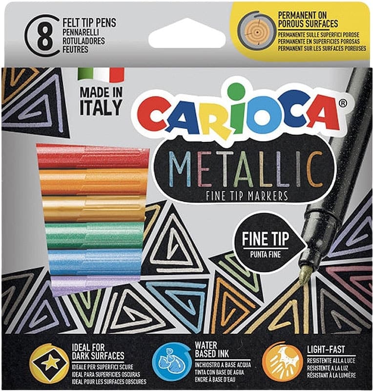 Marcador Carioca Metálico (8 Cores)