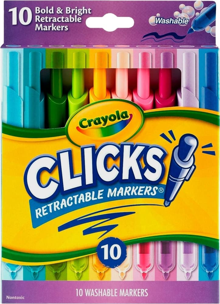 Marcador Lavável Retrátil Crayola Clicks (10 Unidades)