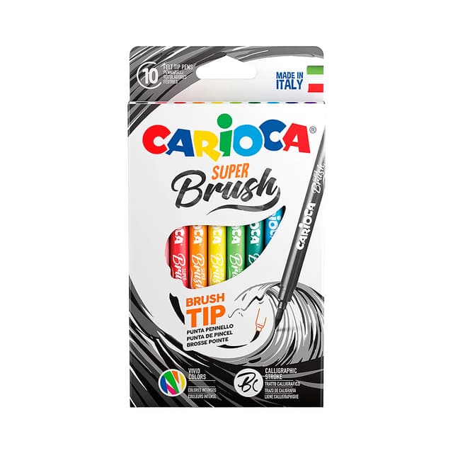 Marcador Rotulador Carioca Super Brush 10 Unidades