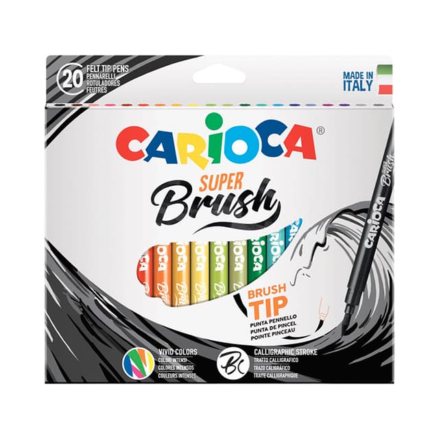 Marcador Rotulador Carioca Super Brush 20 Unidades
