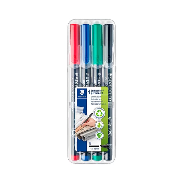 Marcador Rotulador Permanente Staedtler Lumocolor 314 Wp4 4 Unidades