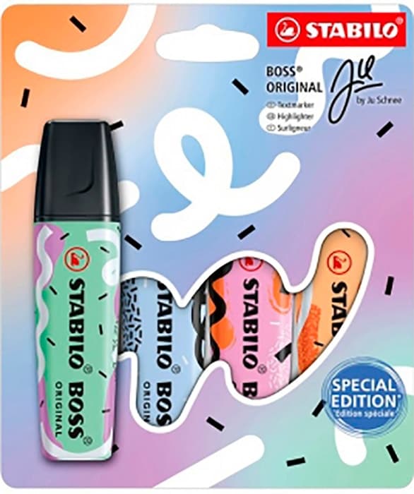 Marcador Stabilo Boss Pastel 4 Cores