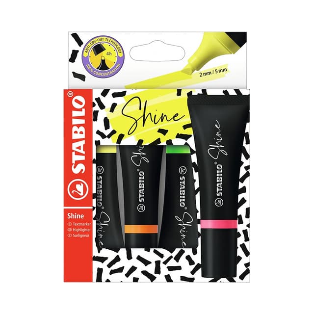 Marcador Estabilo Shine Fluorescente 76/4 4 Unidades