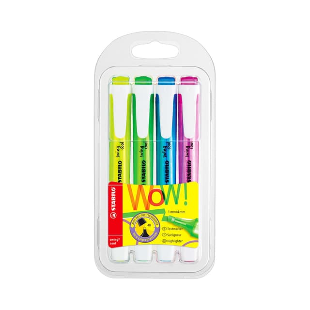 Marcador Estabilo Swing Cool Fluorescente 4 Unidades