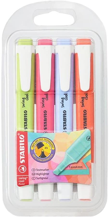 Marcador Stabilo Swing Cool Pastel 4 Cores