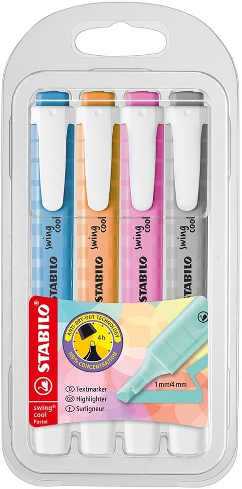Marcador Stabilo Swing Cool Pastel 4 Cores