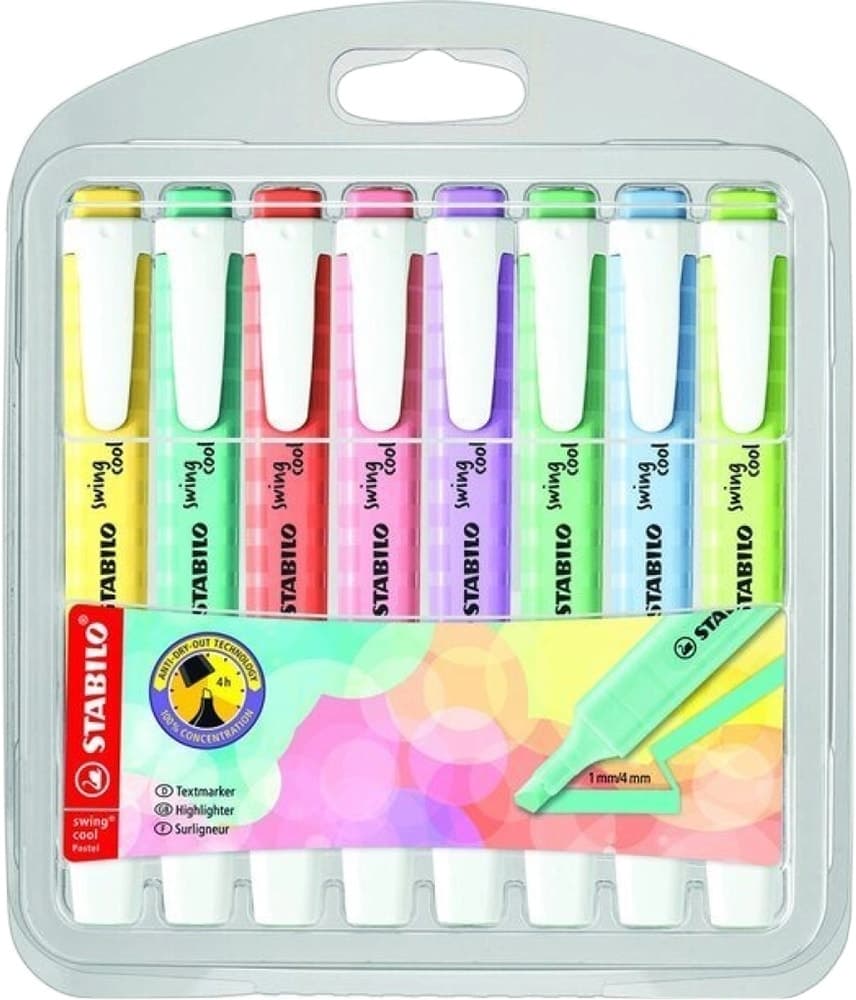 Marcador Stabilo Swing Cool Pastel 8 Cores