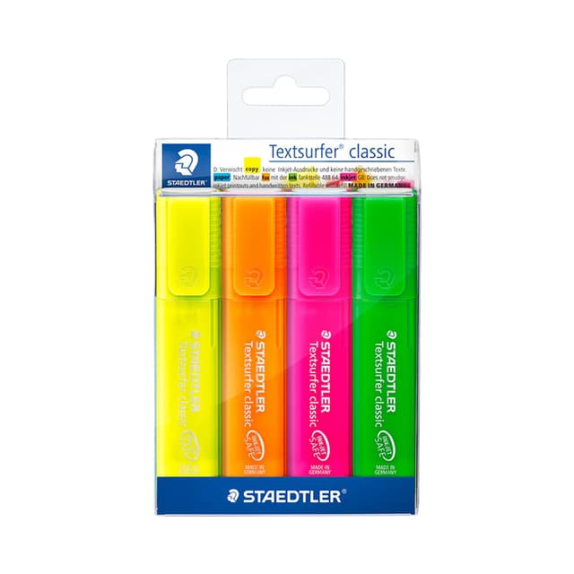 Marcador Staedtler Textsurfer Classic Ink·Jet Safe 364 Wp4 4 Unidades