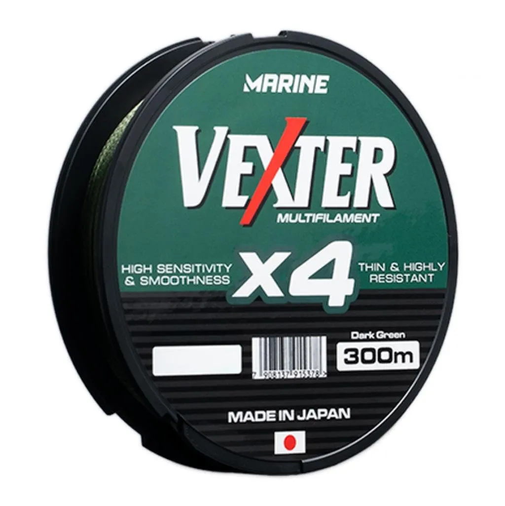 Linha de Pesca Marine Vexter X4 Multifilament 30LB 0.25Mm 300M Verde Escuro