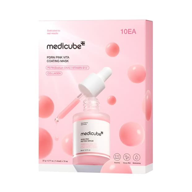 Máscara Facial Medicube Pdrn Pink Vita Coating 27G 4 Unidades