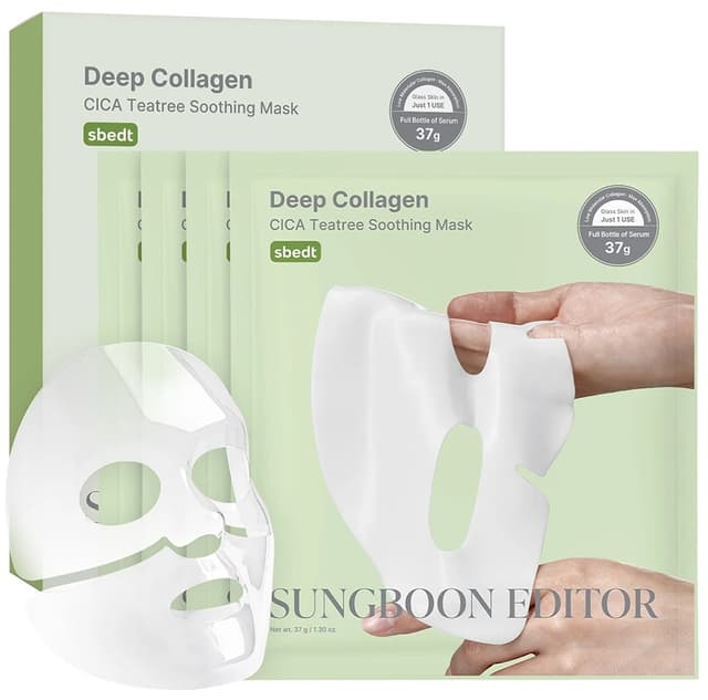 Máscara Facial Sungboon Editor Deep Collagen Cica Teatree (4 Unidades 37G)