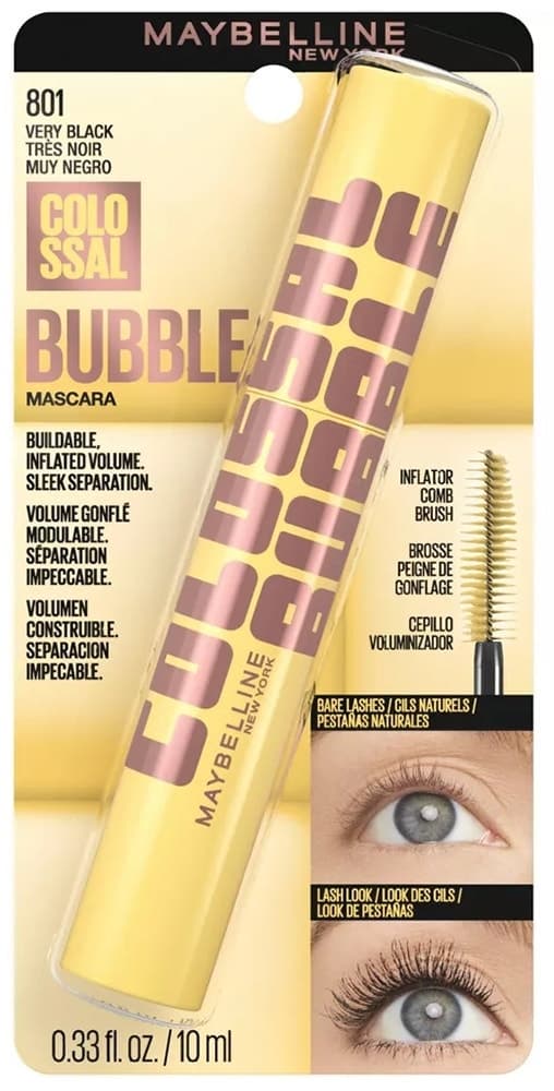 Máscara para Cílios Maybelline Colo Ssal Bubble 801 Very Black 10mL