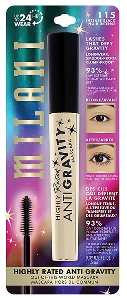 Máscara para Cílios Milani Highly Rated 115 Intense Black - 11.5mL