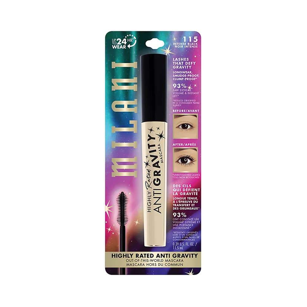 Máscara para Cílios Milani Highly Rated Anti Gravity 115 Preto Intenso