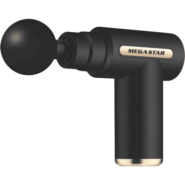 Massageador Corporal Muscular Elétrico Portátil Megastar Fma9 25W com Acessórios Recarregável Preto/Dourado