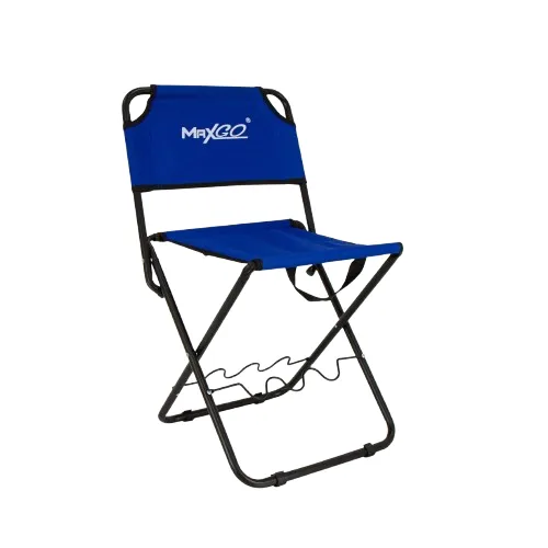 Cadeira Dobrável Maxgo Com Suporte Para Vara Cadeira-12-Az Azul