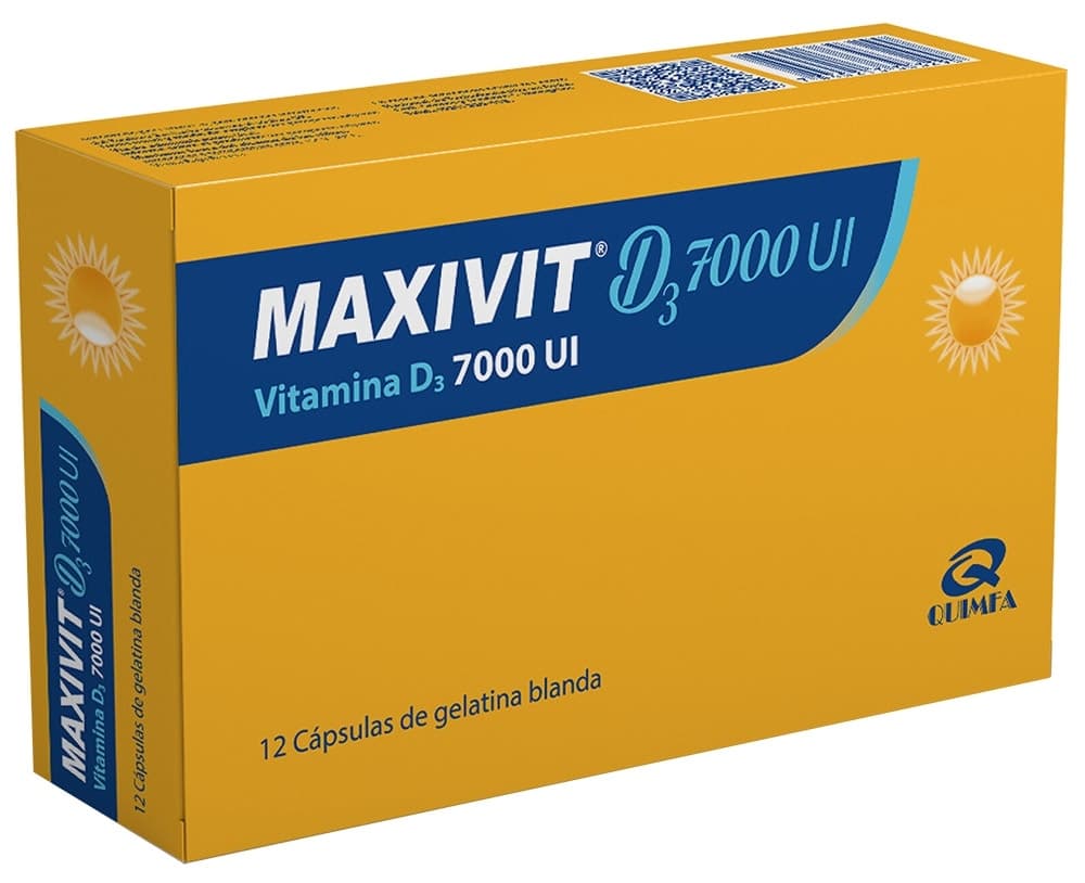 Vitamina D3 7000UI Maxivit 12 Cápsulas