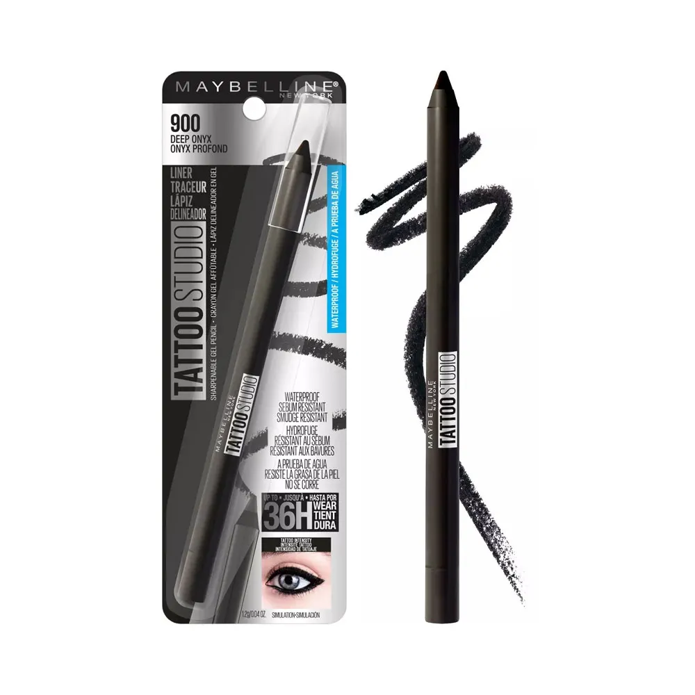 Lápis Delineador de Olhos Maybelline Tattoo Studio 900 Deep Onyx
