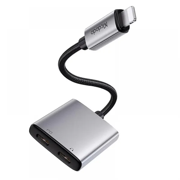 Mcdodo Adaptador CA-5560 2 En 1 Lightning To Dual Lightning Gris