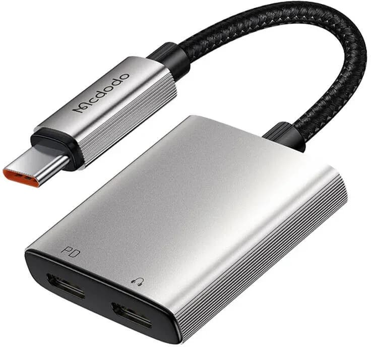 Adaptador Mcdodo USB-C Ca-5570 Typo-c Para Dual Typo-c Otg Prata