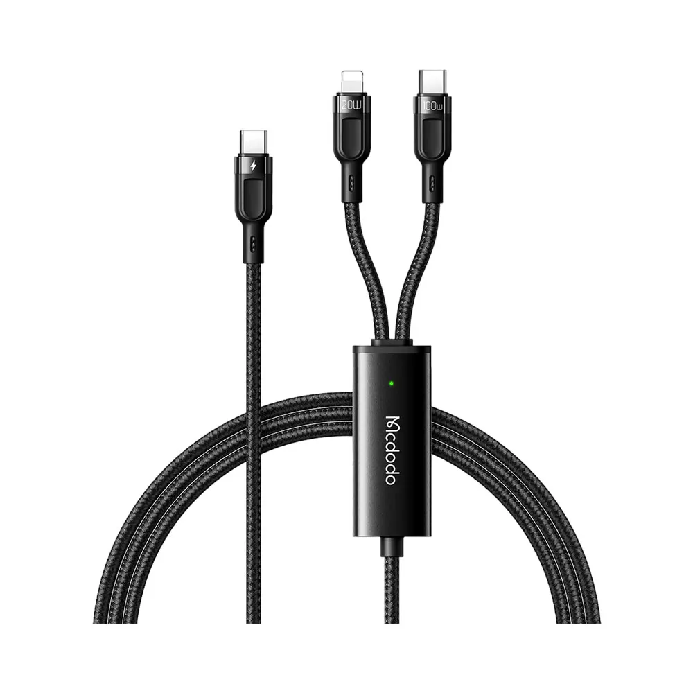 Cabo Mcdodo USB-C 2 Em 1 Ca-8780 1.2M USB-C/Lightning Preto