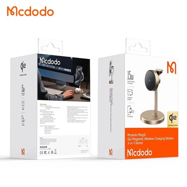 Carregador Mcdodo Ch-2463 15W Magnético Sem Fio 3 Em 1 Dourado