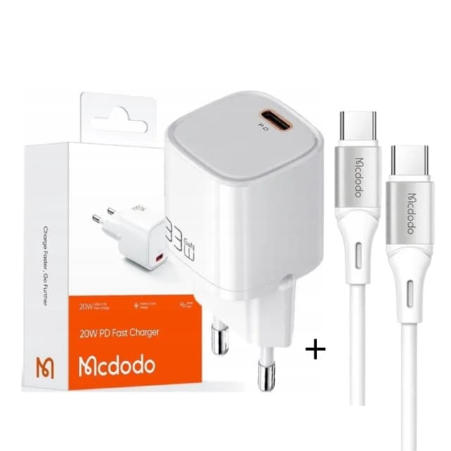 Mcdodo Cargador CH-4020 20W + Cable 2211 White