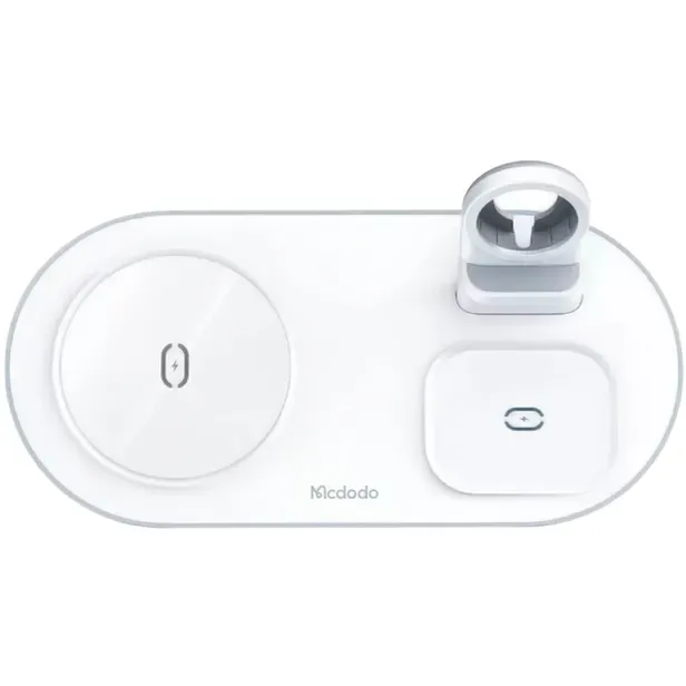 Carregador Wireless Mcdodo Ch-7062 Magnético 3Em1 15W Branco Cabo USB-C/C