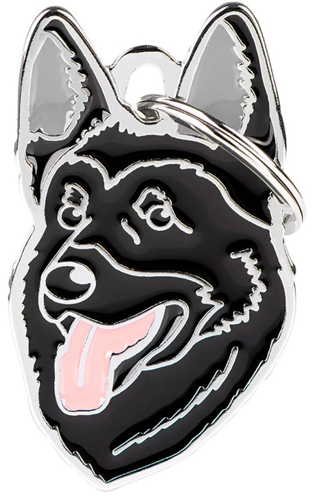 Medalha de Identificação MyFamily Black German Shepherd MF14N - Preto