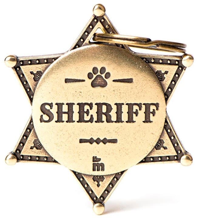 Medalha de Identificação MyFamily Bronx Estrela do Xerife Bhsheriff01 Ouro