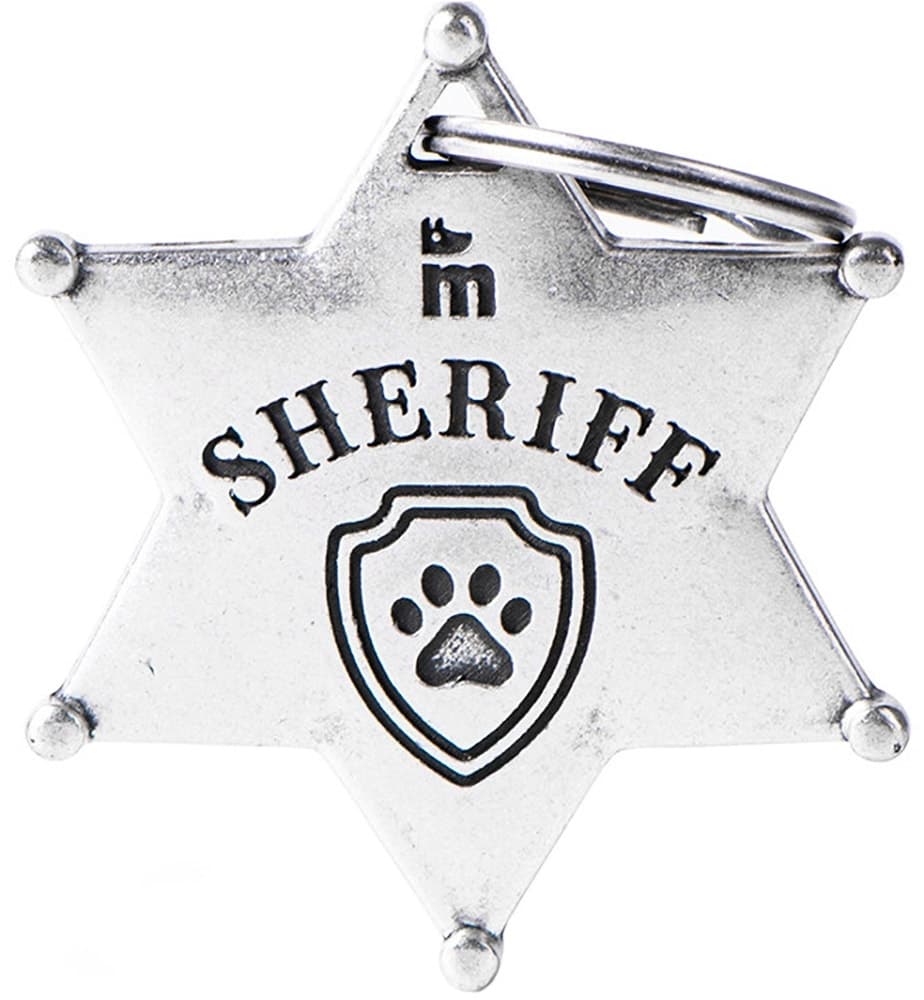 Medalha de Identificação MyFamily Bronx Estrela do Xerife Bhsheriff02 - Prateada
