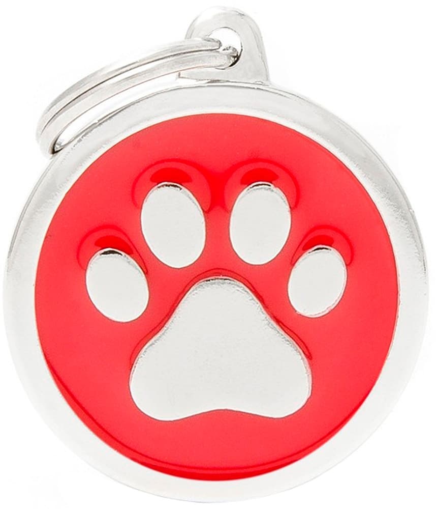 Medalha de Identificação MyFamily Círculo Grande CH17REDPAW - Vermelho