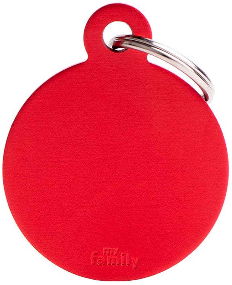 Medalha de Identificação MyFamily Círculo Grande Mfb20 - Vermelho