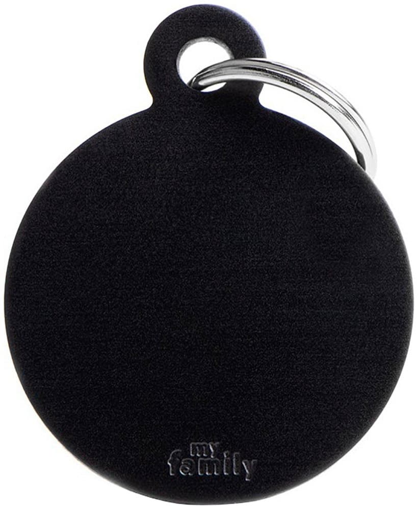 Medalha de Identificação MyFamily Círculo Grande Mfb34 - Preto