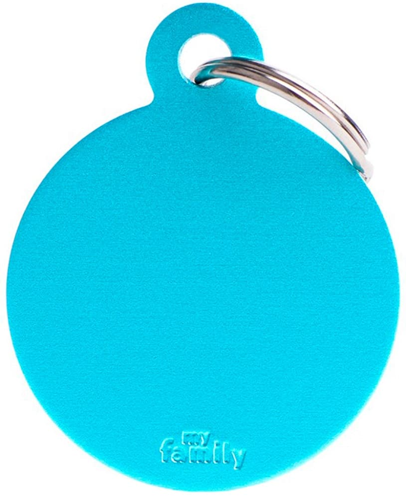 Medalha de Identificação MyFamily Círculo Grande Mfb60 Azul Céu
