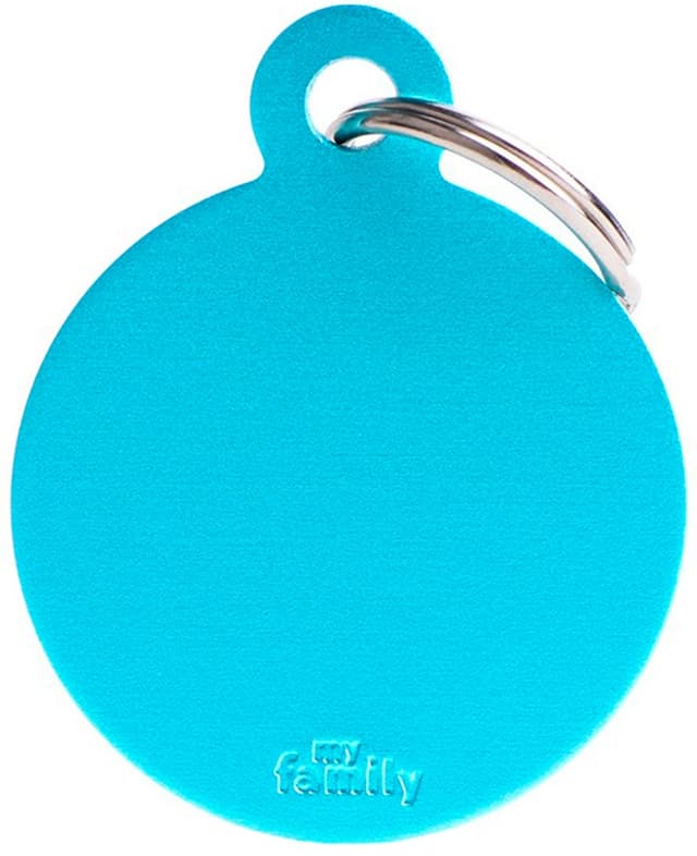 Medalha de Identificação MyFamily Círculo Grande Mfb60 Azul Céu
