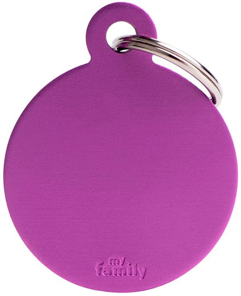 Medalha de Identificação MyFamily Círculo Grande Mfb61 - Roxo