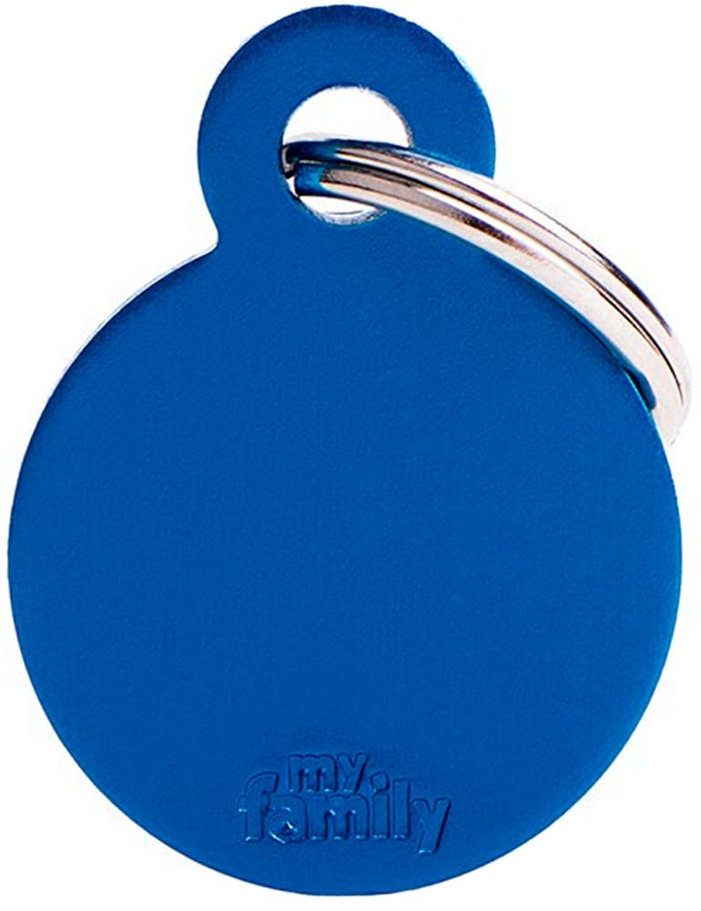 Medalha de Identificação MyFamily Círculo Pequeno Mfb13 - Azul